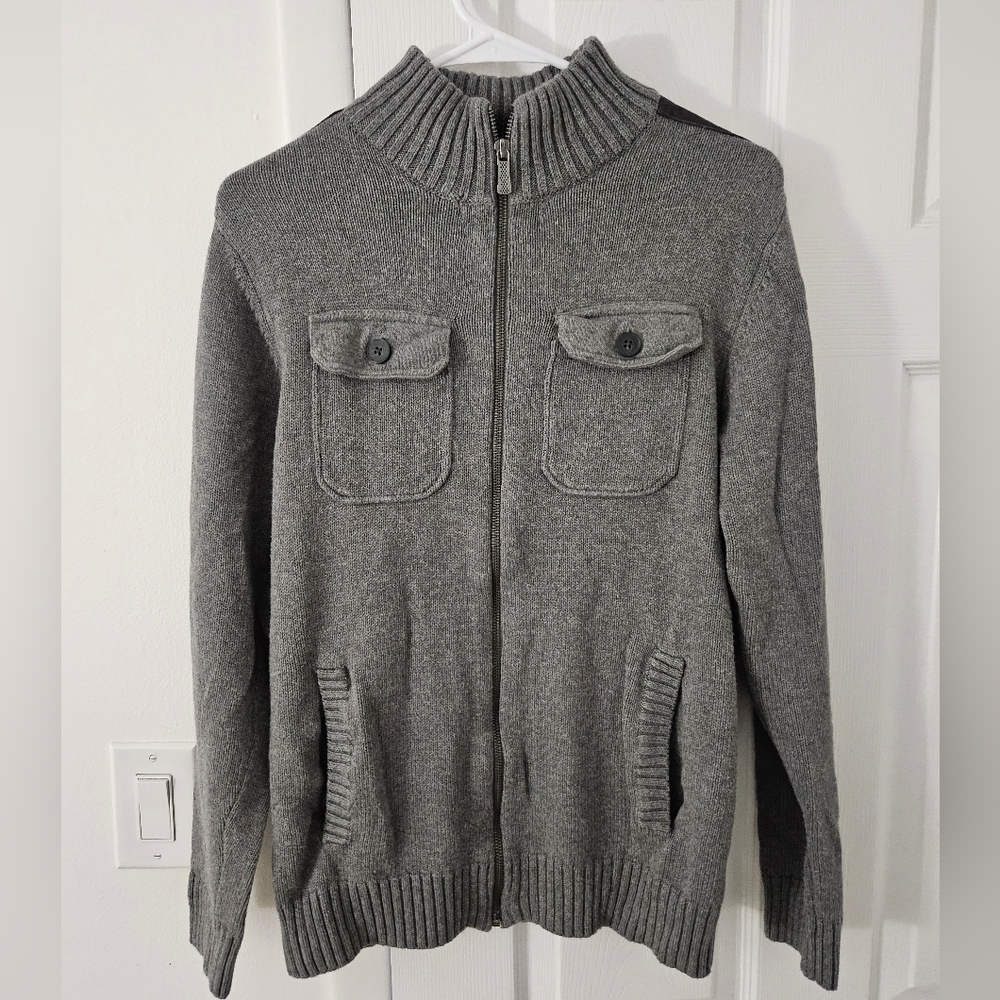 Apt. 9 Gray Zip-Up Jacket With Pockets, Size S - image 1